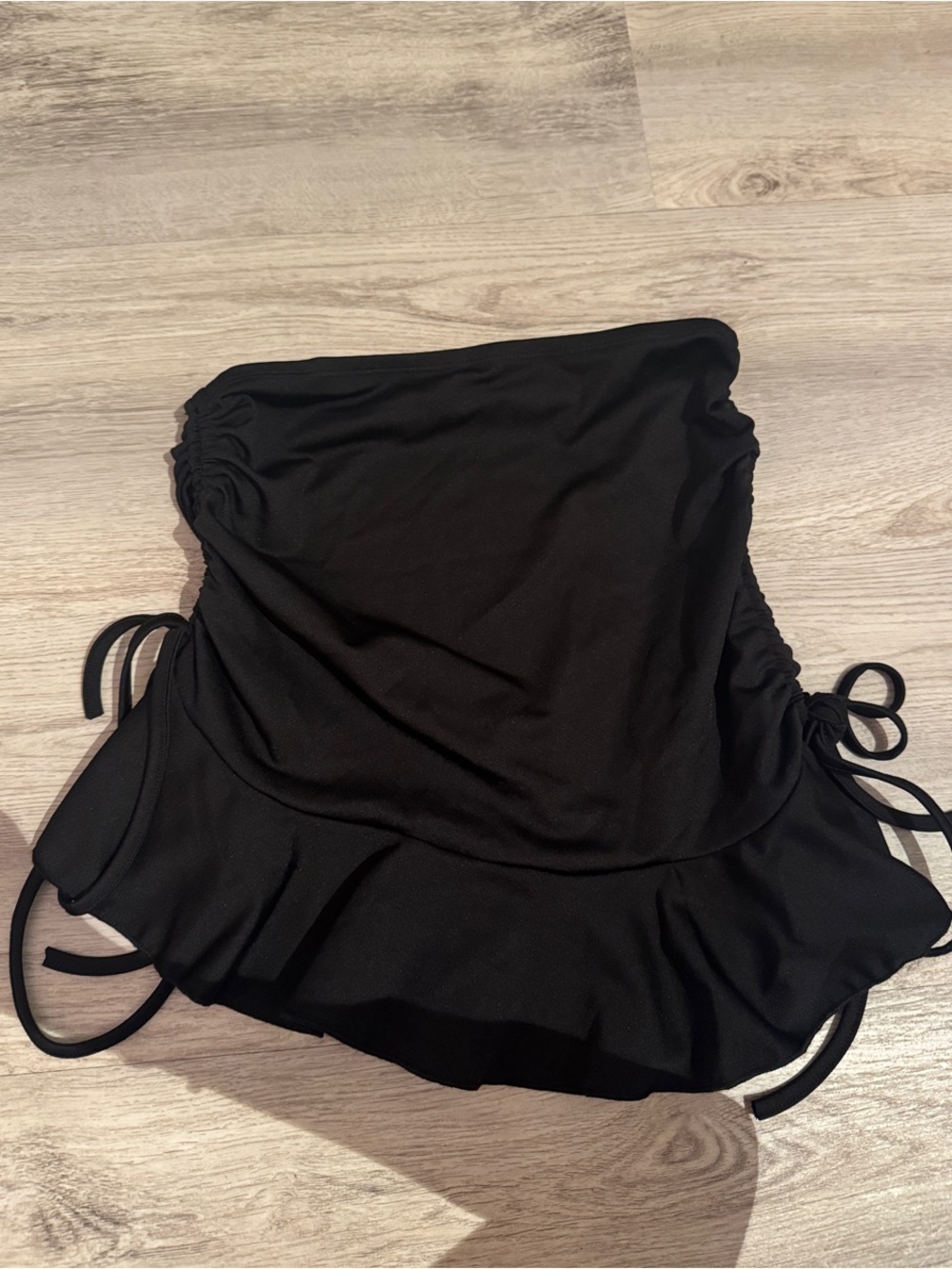 Black Women's Swim Skirt with Adjustable Side Ties